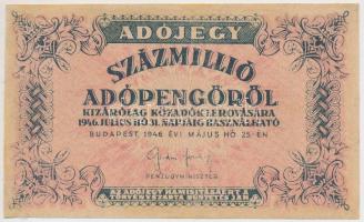 1946. 100.000.000AP (vékony papír) T:restaurált Adamo P55A