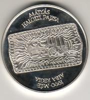 1990. MÉE "Alba Régia-Mátyás király" fehérfém érme T:PP
