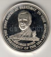1989. "Bush látogatása" fehérfém érme T:PP