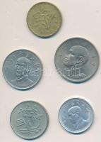 Tajvan 1950-1981. 2c + 5c Br + 1Y + 5Y + 10Y T:2,2-
Taiwan 1950-1981. 2 Chiao + 5 Chiao Br + 1 Yuan ...