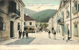 Trencsénteplic, Sina utca, Sina és háromszívház / street, house (EK)