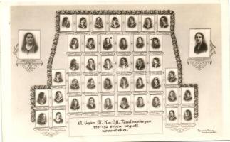 1931-1932 Győri Magyar Királyi Állami Tanítóképző végzős növendékei, tabló / tableau of a Hungarian teachers training school students photo