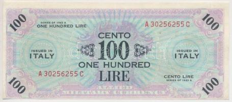 Olaszország/nemzetközi megszállás 1943. 100L T:restaurált (hátlapon kis foltok) Italy/Allied Military Currency 1943. 100 Lire C:restored (small stains on the back) Krause M15