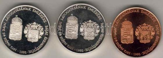 1992. MÉE "Baja-I.Ferenc József" sor fehérfém T:PP + Br T:PP + fehérfém piefort (vastag) T...