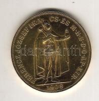 1908. 100K Au 33,875g újveret T:2 pici ph dísztokban