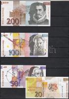Szlovénia 8 db klf modern bankjegy T:I