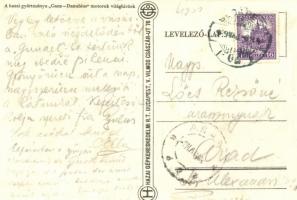 Ganz-Danubius Hazai Gépkereskedelmi Rt., Budapest V. Vilmos Császár út 76. / machine factory adverti...