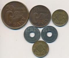 1933-1936. "B.SZ.K.R.T. / Kisszakaszjegy" (2x) + 1943. "B.SZ.K.R.T. / Váltójegy" (2x) + DN 10Ft + 50Ft "Fővárosi Autóbusz Községi Vállalat" T:2,2-