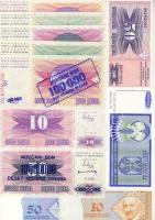 Bosznia 11 db klf modern bankjegy T:I