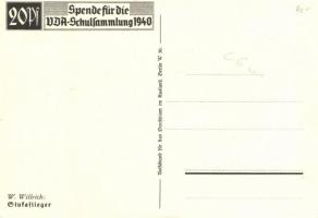 Stukaflieger; 20 Pf. Spende für die DDA-Schulsammlung / WWII German pilot s: W. Willrich