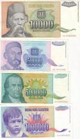 Jugoszlávia 1988-1996. 31 db klf bankjegy T:I