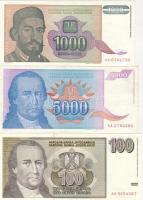 Jugoszlávia 1988-1996. 31 db klf bankjegy T:I
