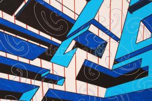 Sugár Gábor (1976-): Dinamika. Akril, vászon, jelzett, 70x50 cm