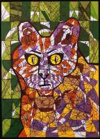 Sugár Gábor (1976-): Cica fej. Akril, vászon, jelzett, 70x50 cm