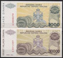 Horvátország/Krajina Szerb Köztársaság 1994. 5 db, komplett szett T:I