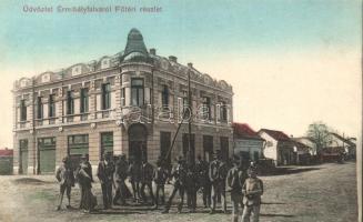 Érmihályfalva, Főtér, Grósz Hermann kereskedése / main square, shop