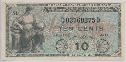 Amerikai Egyesült Államok/Katonai kiadás 1951. 10c T:restaurált USA/Military Payment Certificate 1951. 10 Cents C:restored Krause M23