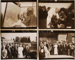 1980 Pólya Zoltán: II. János Pál pápa című képsorozata, 4 db feliratozott fotó, 18x24 cm