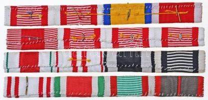 ~1860. "A Lipót-rend lovagkeresztje hadidíszítménnyel és kardokkal" miniatűr szalagsávon +...