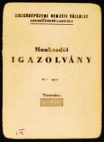 1951-1952 A Mozgóképüzemi Nemzeti Vállalathoz szóló munkaadói fényképes igazolvány