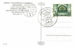 1940 Kolozsvár, Horthy, Purgly Magdolna, bevonulás / entry of the Hungarian troops 'vissza'...