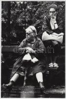 cca 1975 Szerencsés János: Mentalitások No. 2., pecséttel jelzett fotóművészeti alkotás, 18x12 cm