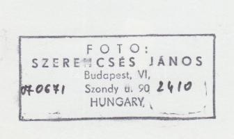 cca 1975 Szerencsés János: Mentalitások No. 2., pecséttel jelzett fotóművészeti alkotás, 18x12 cm