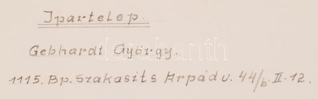 cca 1970-1980 Gebhardt György (1910-1993): Ipartelep, a szerző által feliratozott, vintage fotóművés...