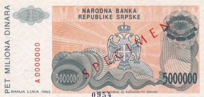 Bosznia 1993. 5.000.000D Minta "000" sorszámmal T:I