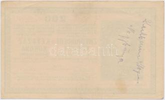 1918. 200K "A 1023", hátlap sima T:II-,III (hátlapon írás)
Hungary 1918. 200 Korona "...