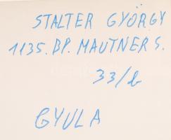 cca 1975 Stalter György: Kötőműhely, a szerző által feliratozott vintage fotóművészeti alkotás, 24x1...