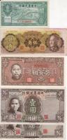 Kína 20 db régebbi és új bankjegy, kevés duplával T:I