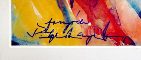 Fonyódi Kálmán (1936-): Rózsák. Akvarell, papír, jelzett, paszpartuban, 28×40 cm