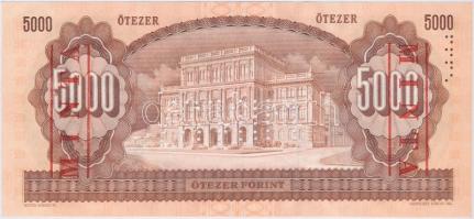 1990. 5000Ft "H 00000575" sorszámmal illetve piros "MINTA" felülnyomással és per...