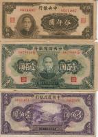 Kína 70 db klf régi bankjegy T:I-,II,III