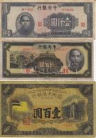 Kína 70 db klf régi bankjegy T:I-,II,III