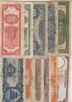 Kína 70 db klf régi bankjegy T:I-,II,III