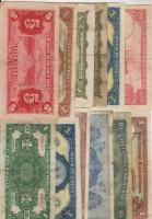 Kína 70 db klf régi bankjegy T:I-,II,III