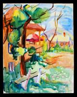 Ádámffy László (1902-?):Parkban. Akvarell, papír, jelzett, 46×36 cm