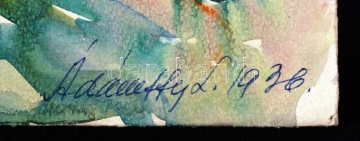 Ádámffy László (1902-?):Parkban. Akvarell, papír, jelzett, 46×36 cm