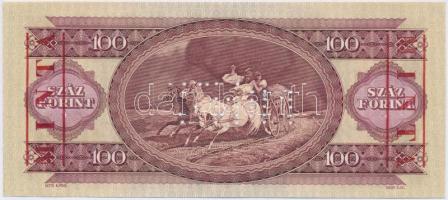 1980. 100Ft "B 000 - 000739" sorozat és sorszámmal, piros "MINTA" felülnyomással...
