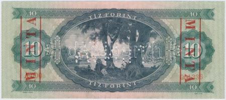 1969. 10Ft "A 000 - 001336" sorozat és sorszámmal, piros "MINTA" felülnyomással ...