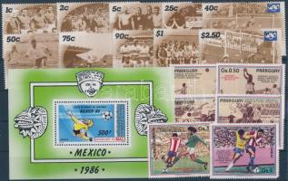 1985-1987 Labdarúgó VB motívum 35 db bélyeg + 2 blokk 11 országból (2 stecklap), 1985-1987 Football World Cup 35 stamps + 2 blocks 11 coutries