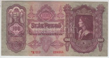 1930. 100P "*E 019" T:I- (hajtatlan, apró sarokkopás)