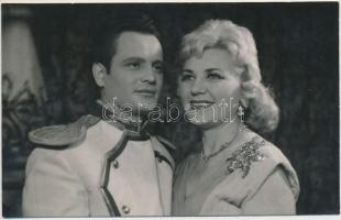 cca 1960-1970 Klein József: Takács Lajos (Petrov), Komlóssy Teri (Sybill) a Miskolci Nemzeti Színházban, 9x14 cm