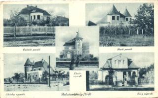 Balatonújhely-fürdő, Családi és Parti penzió, Siklaky, László és Téry nyaraló (EK)