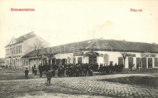 Kunszentmárton, Piac tér; Klein Adolf vas- és fűszerüzlete, Kakuk Matuzsálem cipészüzlete, Garay György kereskedése; Garay György kiadása (EK)