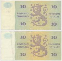 Finnország 1980. 10M (2x) T:III
Finland 1980. 10 Markkaa (2x) C:F
Krause 111,112