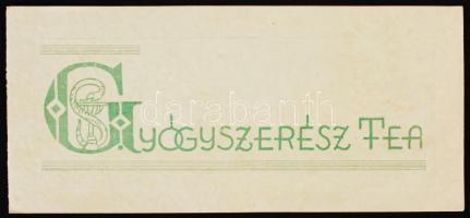 cca 1940 Gyógyszerész Tea. Estély meghívója. A papír rétegei elváltak