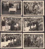 1942. május 24-25. Kolozsvár, főiskolai focicsapatok bajnoki döntőjén készült 6 db fénykép, 6x8 cm